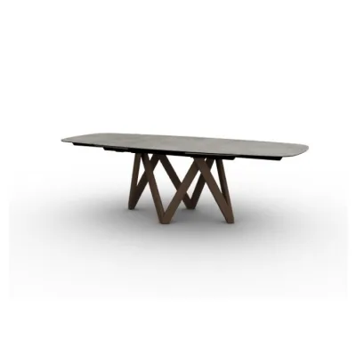 Calligaris OUTLET Tavolo allungabile Cartesio CS4111-R 160 MTO - basamento in frassino P12 e piano in ceramica P1C da 160x90cm