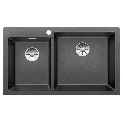 Blanco Lavello due vasche PLEON 9 1518345 finitura antracite da 86x50 cm - Sopratop