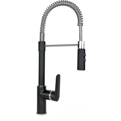 Schock Miscelatore monocomando con doccetta NEW AQUASOFT SXSOFTBK finitura nero e cromato