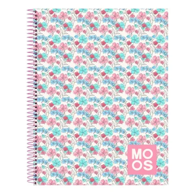 Agenda Moos Flores Multicolore A4 120 Fogli