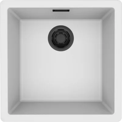Elleci Lavello una vasca ZEN-F 102 LKZ10296F01 finitura composito K96 bianco da 44.8x44.8 cm