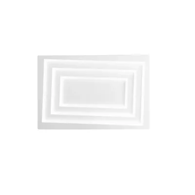 Plafoniera rettangolare in alluminio e acrilico bianco, 1 LED 55W, CCT, 60x40cm