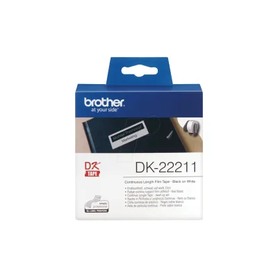 ETICHETTE ORIGINALI BROTHER DK22211 DK-22211 29mm X 90mm 29 mm x 15,24 mT 400 PZ CON SUPPORT