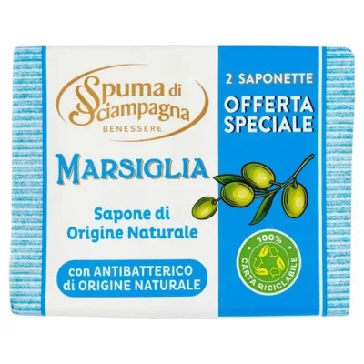 Spuma Di Sciampagna Benessere Marsiglia Sapone Di Origine Naturale 2 X 125 gr