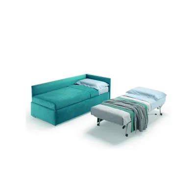 Samoa Letto singolo TWICE ANGOLO imbottito con rete da H. 71 cm