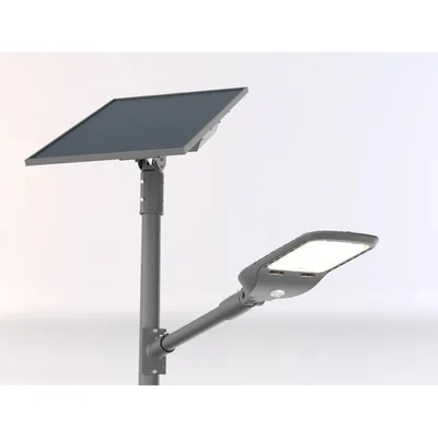 Faro stradale LED in alluminio argento, pannello solare, LED 75W, luce naturale