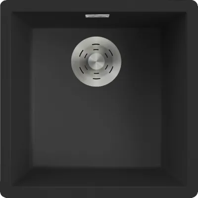 Elleci Lavello una vasca ZEN 102 LKZ10286 finitura composito K86 nero da 45.6x45.6 cm
