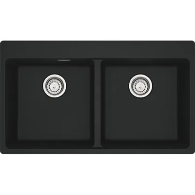 Franke: Lavello due vasche Vasche Sopratop MRG 620-39-39 FTL 114.0666.362 fragranite black matt da 86x50 cm