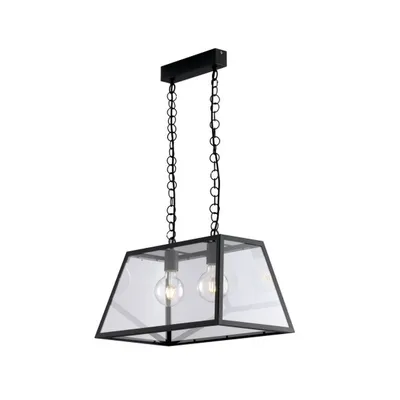 Lampadario a sospensione Nera 2Xe27 57X30X111Cm