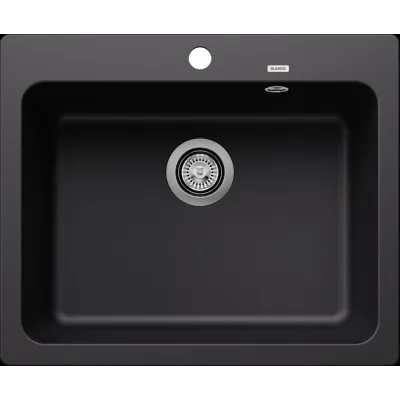 PRONTA CONSEGNA - Blanco | Lavello una vasca NAYA 6 1525941 finitura nero da 61.5x51 cm - Sopratop