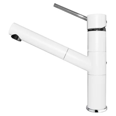 Elleci Miscelatore monocomando con canna girevole e doccetta estraibile RENO MKKREN96 finitura K96 bianco