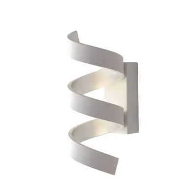 Applique LED bianco a spirale in alluminio, 9W, Luce naturale, 10x26cm