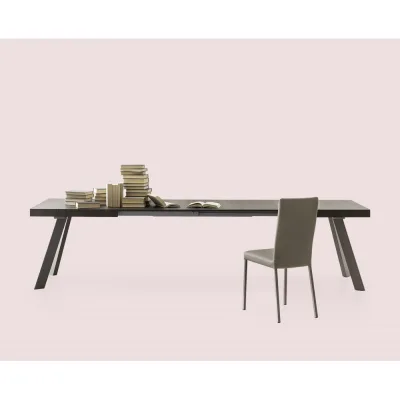 PRONTA CONSEGNA - Connubia Tavolo allungabile Bold CB4795 con gambe in faggio tortora e piano in rovere tabacco da 160(310) cm