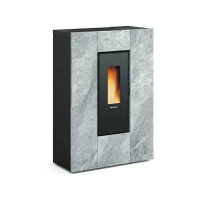 Extraflame Stufa a pellet ermetica canalizzata slim MARILENA PLUS PETRA 5.0 AD 1296302 finitura pietra naturale