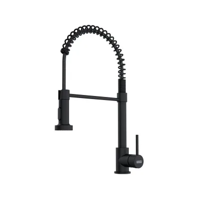Franke: Miscelatore monocomando con doccetta estraibile POLA SEMI PRO 115.0735.629 finitura nero opaco