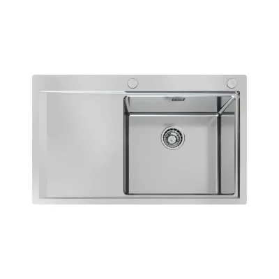 Foster Lavello una vasca con gocciolatoio a sinistra 1250 051 finitura acciaio inox da 86x52 cm - IN PROMOZIONE FINO AL 30/06