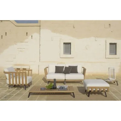 Unopiù Divano 2 posti WELCOME in teak - Con cuscino di seduta e schienale - IN PROMOZIONE FINO AL 6/07