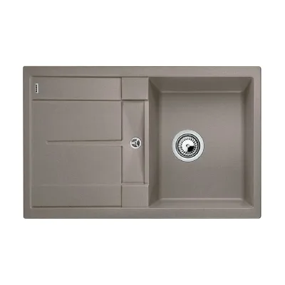 Blanco Lavello una vasca con gocciolatoio METRA 45 S 1517346 finitura tartufo da 78x50 cm - Sopratop