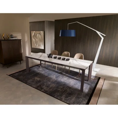 Ozzio Tavolo allungabile Metrò art. T200 con struttura in metallo e piano a scelta da 180x90 (250x90) cm