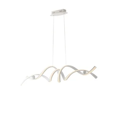 Lampadario a sospensione LED bianco moderno in alluminio, 60W, CCT, 124x115cm