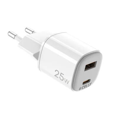 CELLY USB-A/USB-C WALL CHARGER GAN 25W WH UPTC1USB1USBC25