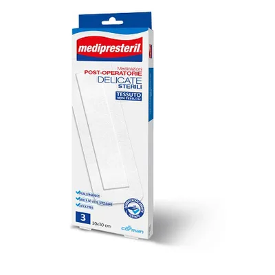 Medicazione Post Operatoria Medipreseteril Delicata Tnt 10x30cm 3 Pezzi
