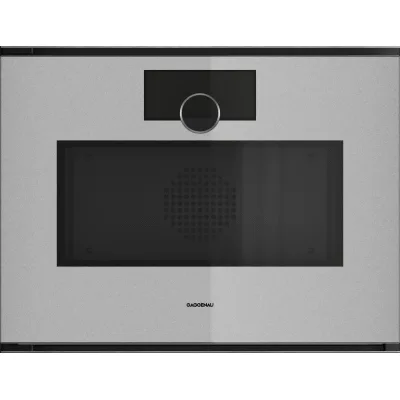 Gaggenau Forno combinato a microonde con cerniera a sinistra da incasso GM251130 finitura Gaggenau Sterling da 60 cm