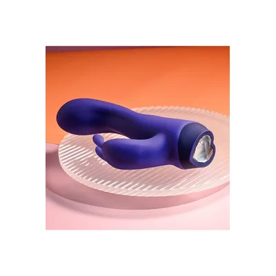 Vibratore lusso Rabbit Plum Job 2 motori curvo punto G con gemma cuore 10 vibro
