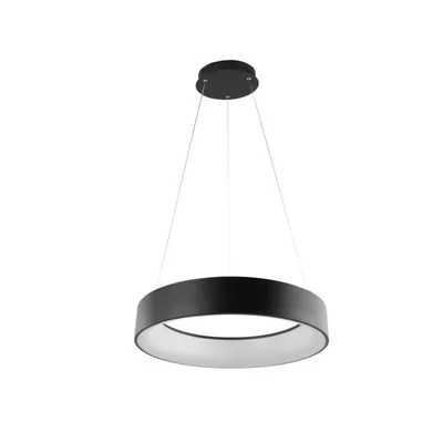 Lampadario a sospensione Led Nero 60W, con interruttore CCT, 150x60cm