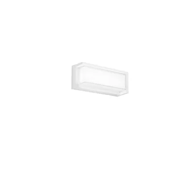 Applique da esterno rettangolare in policarbonato bianco, LED 24W, CCT, 32x10cm