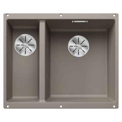 Blanco Lavello a una vasca dx con vaschetta SUBLINE 340/160-U Satin Gold 3523565 finitura tartufo da 55x46 cm - Sottotop