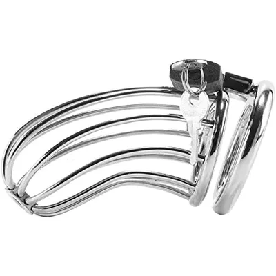 Gabbia pene cintura castità in acciaio pesante Bird Chastity Ring Cage BDSM