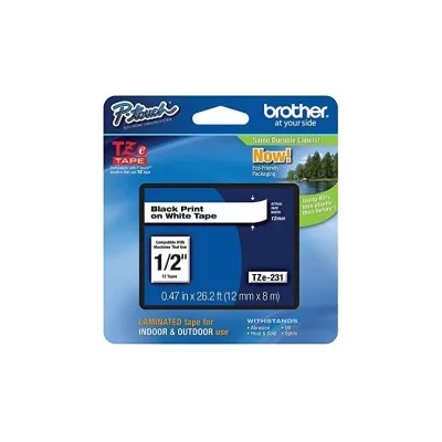 NASTRO ETICHETTE LAMINATE ORIGINALI BROTHER TZE-231 TZE231 12MM 8MT TZ-231