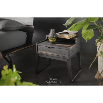 Altacorte Comodino 1 cassetto Clover in legno da 53 cm e h. 51 cm