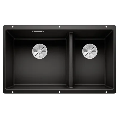 PRONTA CONSEGNA - Blanco | Lavello due vasche SUBLINE 430/270-U 1525991 finitura nero da 75.5x46 cm - Sottotop