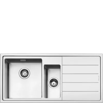 Smeg S Lavello una vasca con vaschetta e gocciolatoio dx LFT102D finitura acciaio inox da 87x51 cm - Filotop/Flat - IN PROMOZIONE FINO AL 6/07