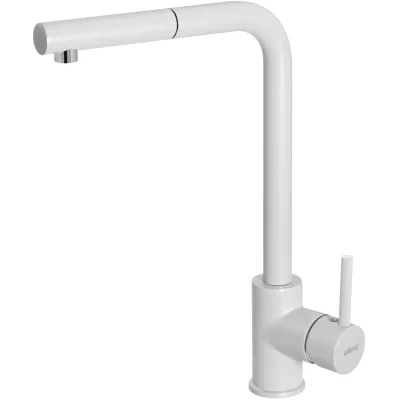 Elleci Miscelatore monocomando con canna girevole e doccetta estraibile TRAIL PLUS MGKTRP68 finitura G68 bianco