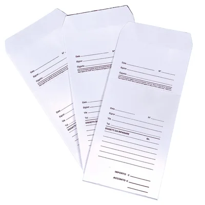 Busta a sacco per gioiellerie Bianca con stampa - 100x220mm, 100gr, 500pz