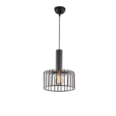 Lampadario a sospensione in metallo caffè, 1 luce E27, 25x135cm