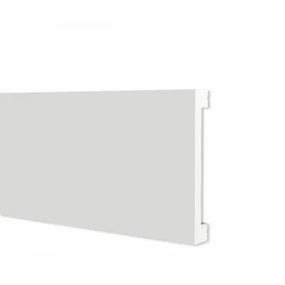 Battiscopa Cornice Parete passacavi in duropolimero bianco 2000x60x10mm