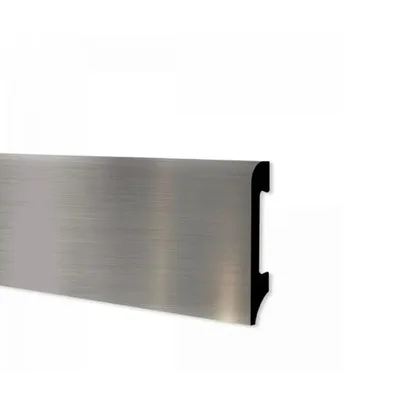 Battiscopa in duropolimero argento silver cromato 2000x75x14mm
