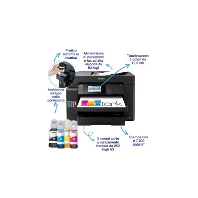 STAMPANTE MULTIFUNZIONE EPSON ECOTANK ET-16665 A3+ C11CH71411  Fax Colori DUPLEX WiFi