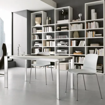 X.ABITAre Tavolo allungabile Gervasone art. S72 con struttura in alluminio e piano a scelta da 144(264)x80 cm