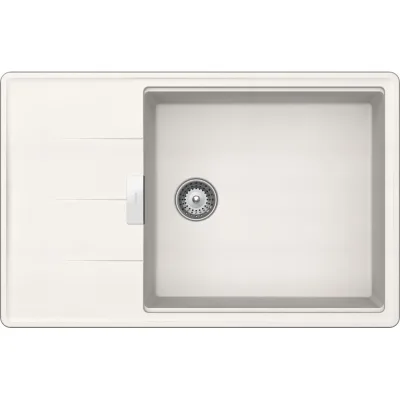 Schock Lavello una vasca con gocciolatoio TIA D100LS TIAD100LS99 finitura bianco puro da 78x50 cm