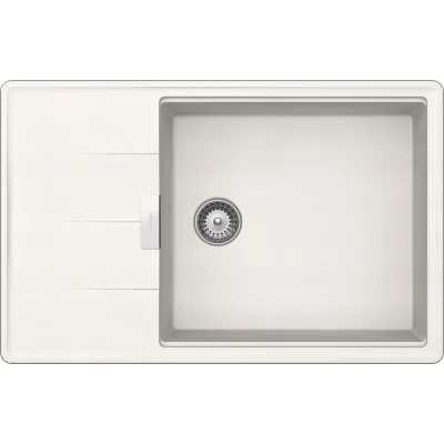 Schock Lavello una vasca con gocciolatoio TIA D100LS TIAD100LS99 finitura bianco puro da 78x50 cm