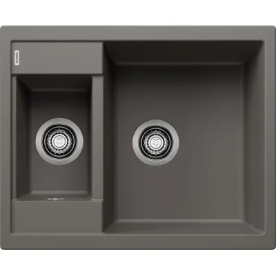 Blanco | Lavello una vasca con vaschetta METRA 6 1527296 finitura grigio vulcano da 61.5x50 cm - Sopratop