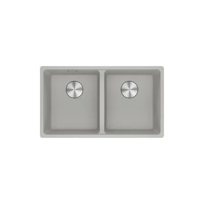 PRONTA CONSEGNA - Franke: Lavello due vasche Vasche Sopratop Maris MRG 620-35-35 114.0661.685 finitura fragranite alluminio da 76x44 cm