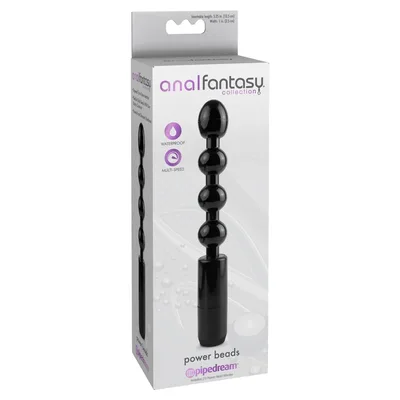 Sonda plug anale a 4 sfere vibrazioni nero inseribile 13,5 cm diametro 3 cm circa