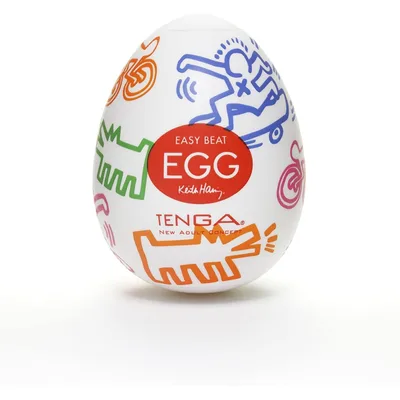 Uovo TENGA Egg Keith Haring Masturbatore TPE Elastico Texturizzato Lubrificante