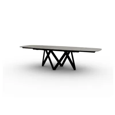 Calligaris OUTLET Tavolo allungabile Cartesio CS4111-R 160 MTO - basamento in metallo P15 e piano in ceramica P1C da 160x90 cm